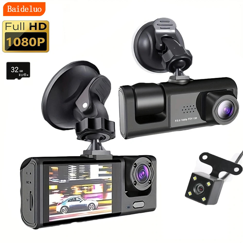 מצלמת דרך לרכב עם צילום קדמי ופנימי — Full HD